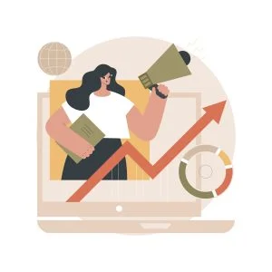 Digital marketing strategy abstract concept vector illustration.